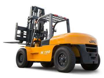 JAC chariot élévateur diesel de 10 tonnes, chariots élévateurs de contrepoids de grande capacité, couleur de chariot élévateur d'équipement, rouge ou orange lourde fournisseur